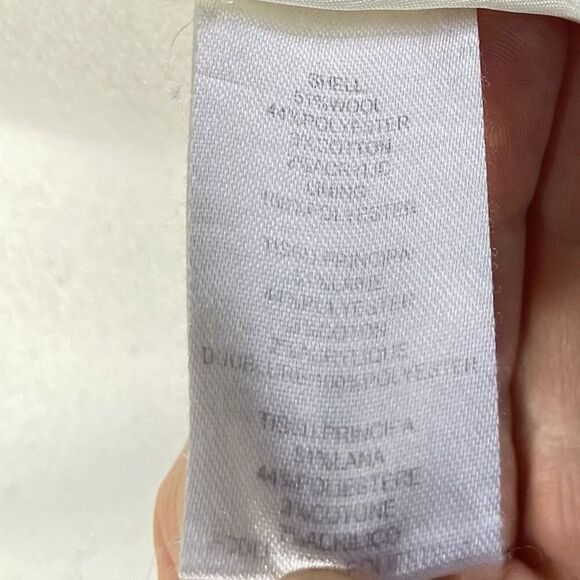 MILLY Fringe Coat Women Small Ivory Open Midi Lined Wool Blend - Picture 10 of 11